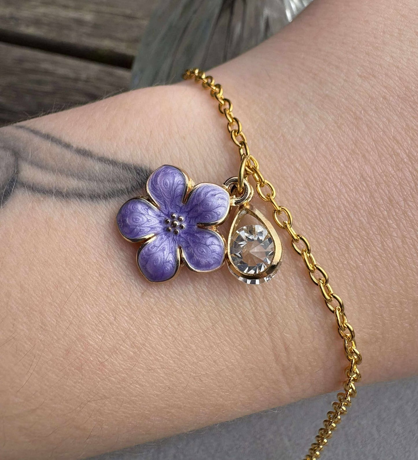 Purple Pashion Flower Bracelet