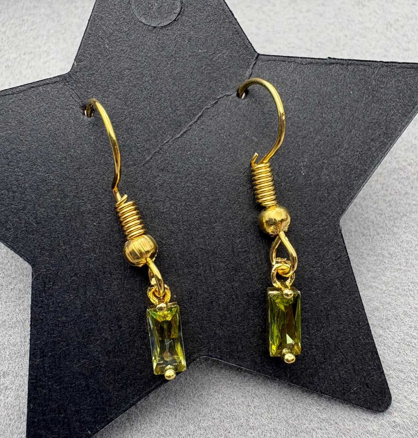 Lime Green Droplet Earrings