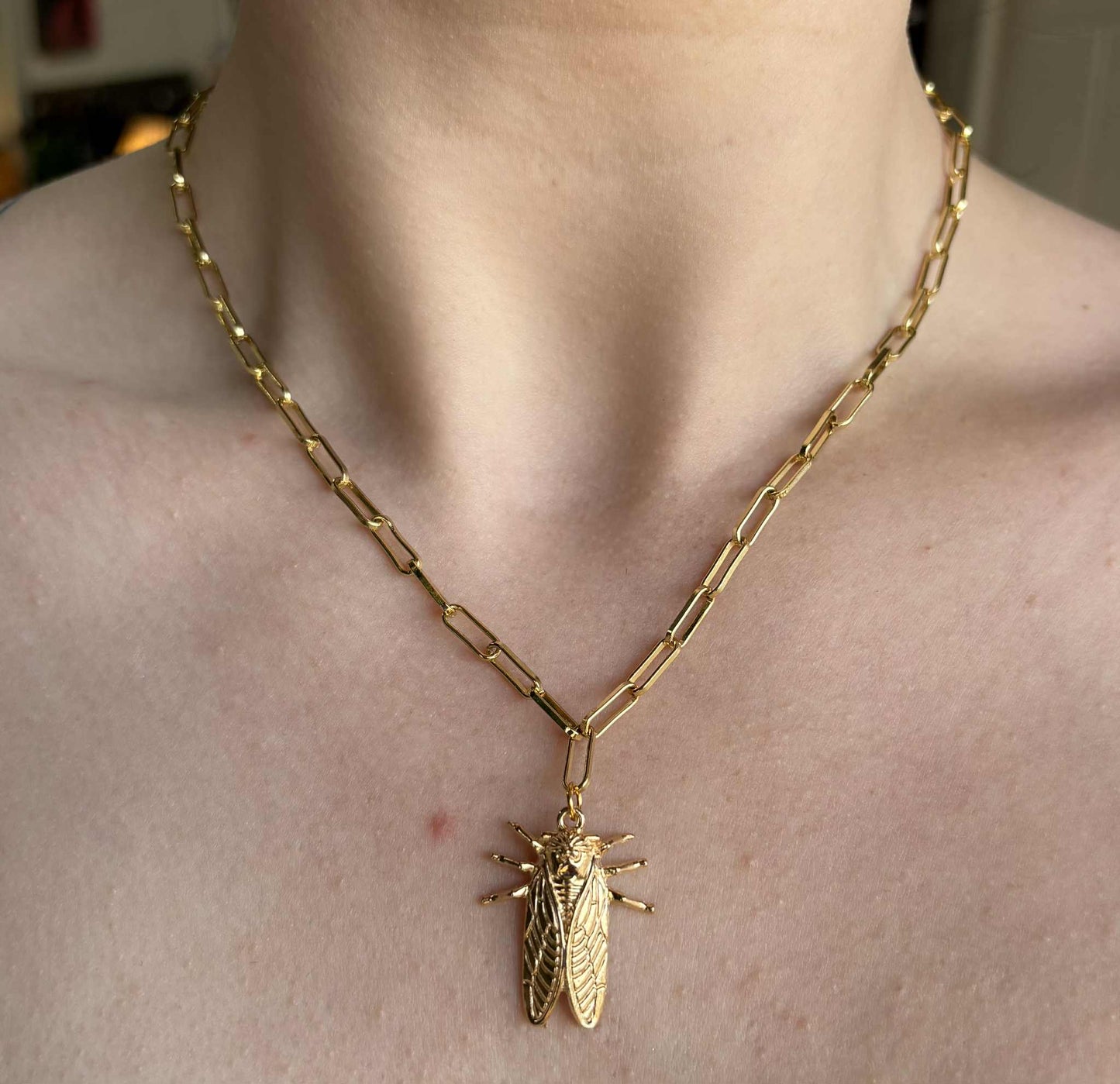 Golden Cicada Necklace