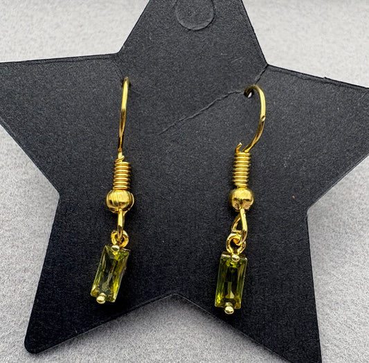 Lime Green Droplet Earrings