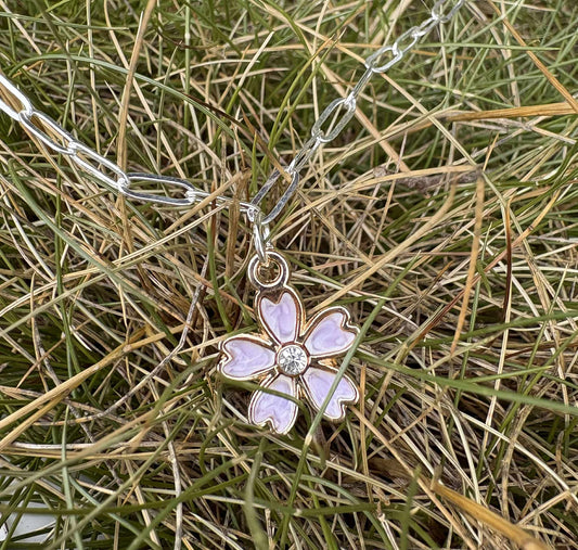 Pretty In Pink Flower Necklace