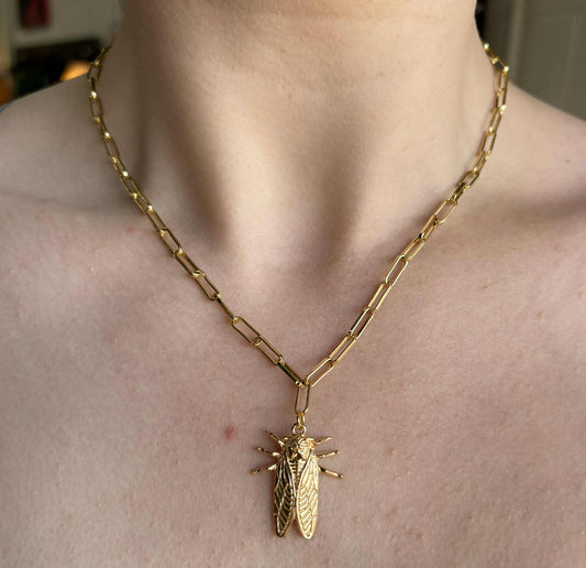 Golden Cicada Necklace